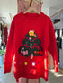 Christmas Tree Print Round Winter Pullover